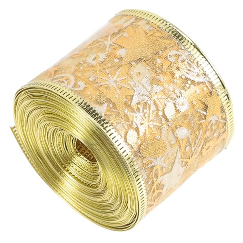 HOMSFOU Weihnachtsbaum Dekorationsband Doppellagiges Goldgeprägtes Geschenkband für Geschenkverpackung DIY Bastelband Festliches Tannenbaum Schleifenband Langlebig und Sicher HOMSFOU Weihnachtsbaum Dekorationsband Doppellagiges Goldgeprägtes Geschenkband für Geschenkverpackung DIY Bastelband Festliches Tannenbaum Schleifenband Langlebig und Sicher von HOMSFOU