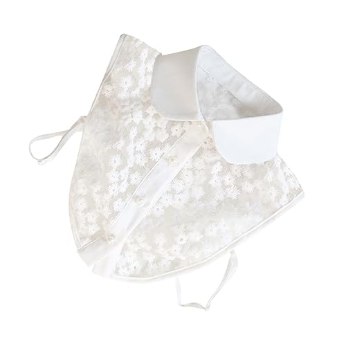 HOMSFOU Weißer Damen Spitzenkragen aus Baumwolle Abnehmbarer Halbschirt Kragen Leichter Modischer Fake Kragen für Blusen Pullover Kleider Vielseitiges Accessoire für Frühling Herbst HOMSFOU Weißer Damen Spitzenkragen aus Baumwolle Abnehmbarer Halbschirt Kragen Leichter Modischer Fake Kragen für Blusen Pullover Kleider Vielseitiges Accessoire für Frühling Herbst von HOMSFOU