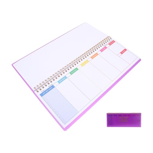 HOMSFOU Wöchentliche Pläne Wochenkalender Wochenplaner Datum todo Notizbilder Das Aufgabenheft leerer Planer Tagesplaner Notizblock Stundenplaner undatiert Papier Violett von HOMSFOU