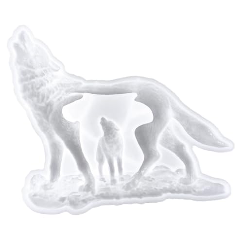 HOMSFOU Wolfsform Silikonform Wolf Gießform für DIY Bastelprojekte Flexible Silikonform für Dekorative Ornamente Langlebig und Leicht Entformbar für Kunstharz von HOMSFOU
