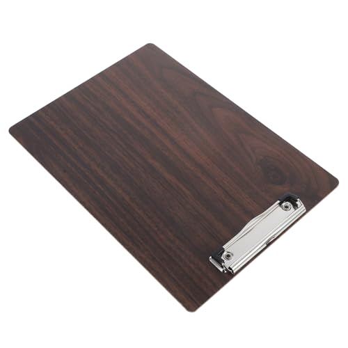 HOMSFOU Zwischenablage Holzklemmbiete Dokumentenhalter mit Clips Universelles Zeichenbrett Büro-Klemmbrett mit Clips Dateiordner Reißbrett Tafel Holz und Edelstahl Coffee von HOMSFOU