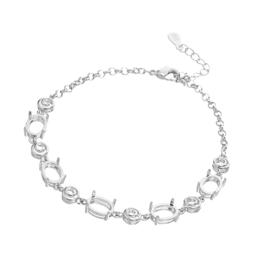 HOMSFOU armband zubehör Metallarmbandschalen Armreifen leere Basis leere Armbandbasis Schmuck Blanks Lünette Armbandfassungsrohlinge DIY -Armband Herstellung Silber von HOMSFOU