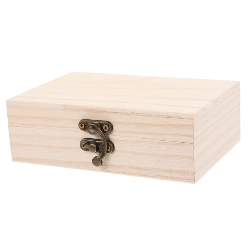 HOMSFOU mit Klappdeckel Unbehandelte Aufbewahrungsbox aus Holz Selbstgemacht Erinnerungsbox für Schmuck Kleine Schatztruhe mit Schloss und Leicht für Verschiedene Räume HOMSFOU mit Klappdeckel Unbehandelte Aufbewahrungsbox aus Holz Selbstgemacht Erinnerungsbox für Schmuck Kleine Schatztruhe mit Schloss und Leicht für Verschiedene Räume von HOMSFOU