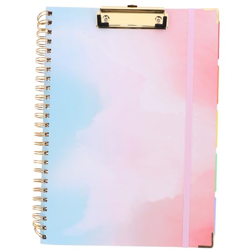 HOMSFOU spiralblock Office-Dokumentenklammern Schreibunterlage faltbares Notizbuch mit Klemmbrett Schreibtafel-Folio Dokumentclips ablegen Büro-Klemmbrett Papier von HOMSFOU