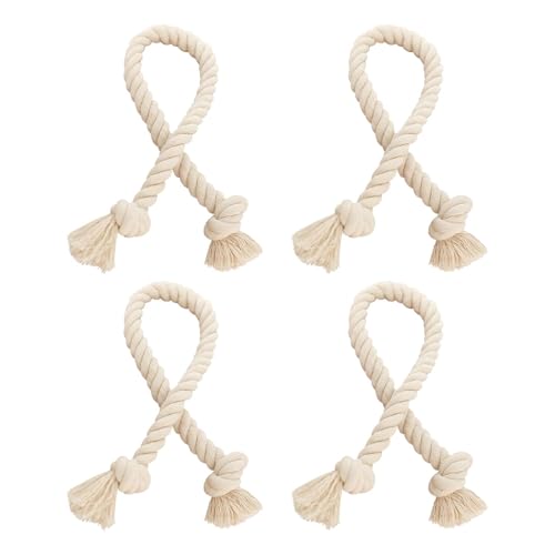 4 Stück Vorhang Raffhalter,Raffhalter Vorhang Seil Curtain Rope Buckle Handgemachte Vorhang,Raffhalter Für Vorhänge,Baumwolle,Handgewebt,Raffhalter,Vorhangbänder Für Vorhänge(Beige) von HOMYY