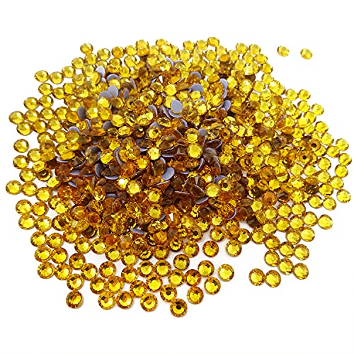 Honbay 1440 Stück SS20 5 mm Hotfix-Strasssteine, glitzernde Strasssteine mit flacher Rückseite, runde Kristall-Edelsteine (Gold) von Honbay