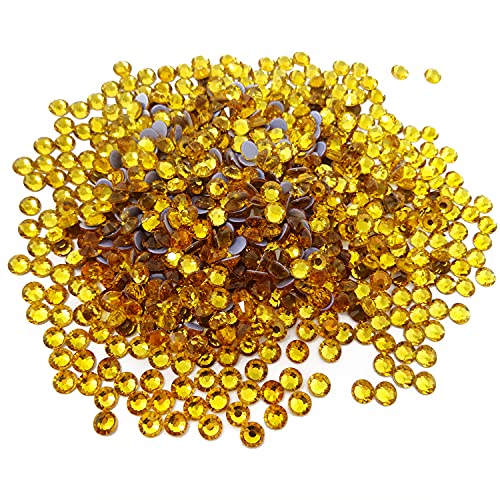Honbay 1440 Stück SS20 5 mm Hotfix-Strasssteine, glitzernde Strasssteine mit flacher Rückseite, runde Kristall-Edelsteine (Gold) von Honbay