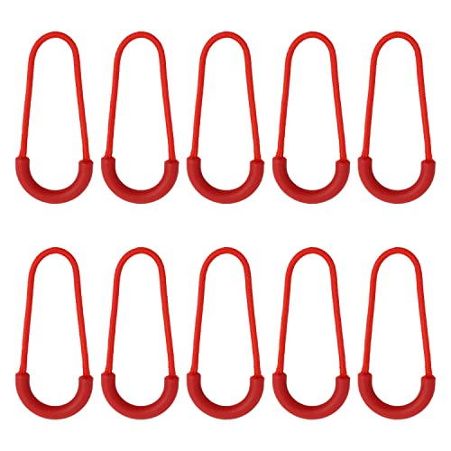 Honbay 10 x robuste U-förmige Nylon-Reißverschluss-Anhänger, Reißverschluss-Verlängerung, Ersatz für Rucksäcke, Gepäcktaschen, Kleidung (rot) von Honbay