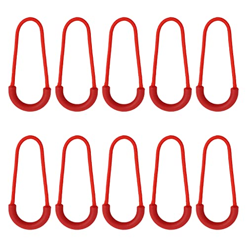Honbay 10 x robuste U-förmige Nylon-Reißverschluss-Anhänger, Reißverschluss-Verlängerung, Ersatz für Rucksäcke, Gepäcktaschen, Kleidung (rot) von Honbay