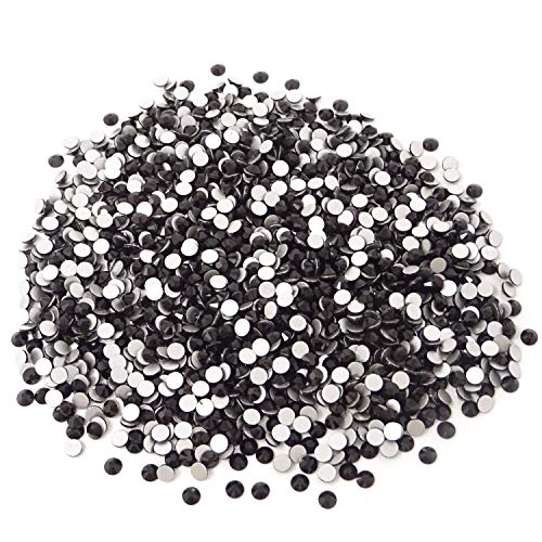 Honbay 1440PCS 5mm ss20 Sparkly Round Flatback Rhinestones Crystals, Non-Self-Adhesive (Black) von Honbay