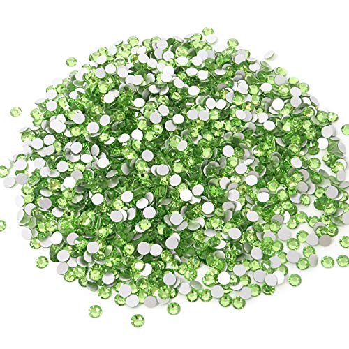 Honbay 1440PCS 5mm ss20 Sparkly Round Flatback Rhinestones Crystals, Non-Self-Adhesive (Light Green) von Honbay