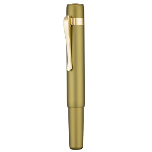 HONG DIAN M2 Black Forest Mini-Füllfederhalter, extra feine weiche Feder und schlanke Form, Aluminium, kurze Tasche, Reisestift (Olivgrün) von HONG DIAN