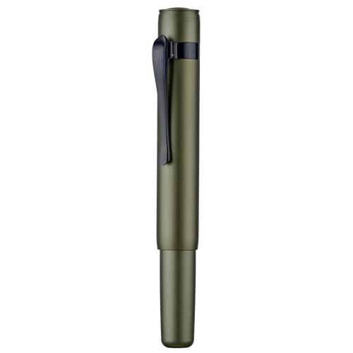 Hongdian M2 Black Forest Mini-Füllfederhalter, extra feine weiche Feder und schlanke Form, Aluminium, kurze Tasche, Reisestift (Armeegrün) von HONG DIAN