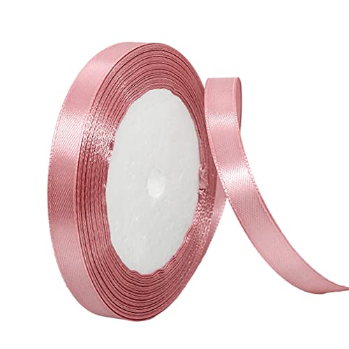 22m Satinband Geschenkband Bohne Rosa 10mm Breit,Seidenband Rosa Dick Schleifenband Satin Dekoband Geschenkverpackung Deko Band Stoffband für Weihnachten Hochzeit Taufe Geburtstag DIY-Handwerk von HONGCI