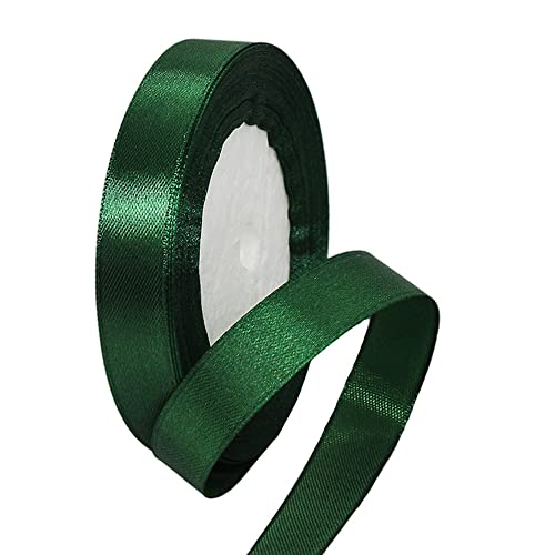 22m Satinband Geschenkband Dunkel Grün 15mm Breit,Seidenband Dick Schleifenband Satin Dekoband Geschenkverpackung Deko Band Stoffband für Halloween Weihnachten Hochzeit Taufe Geburtstag DIY-Handwerk von HONGCI