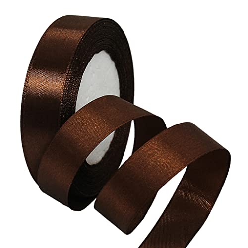 22m Satinband Geschenkband Kaffee 20mm Breit,Seidenband Kaffee Dick Schleifenband Satin Dekoband Geschenkverpackung Deko Band Stoffband für Halloween Weihnachten Hochzeit Taufe Geburtstag DIY-Handwerk von HONGCI