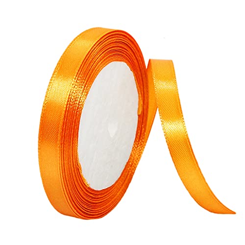 22m Satinband Geschenkband Orange 10mm Breit,Seidenband Orange Dick Schleifenband Satin Dekoband Geschenkverpackung Deko Band Stoffband für Halloween Weihnachten Hochzeit Taufe Geburtstag DIY-Handwerk von HONGCI