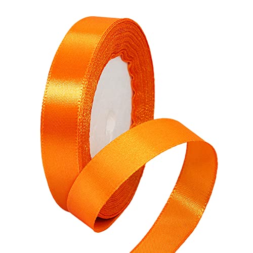 22m Satinband Geschenkband Orange 15mm Breit,Seidenband Orange Dick Schleifenband Satin Dekoband Geschenkverpackung Deko Band Stoffband für Halloween Weihnachten Hochzeit Taufe Geburtstag DIY-Handwerk von HONGCI