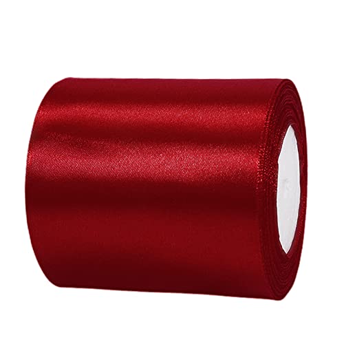 22m Satinband Geschenkband Weinrot 100mm Breit,Auto Seidenband Dick Schleifenband Satin Dekoband Geschenkverpackung Deko Band Stoffband für Halloween Weihnachten Hochzeit Taufe Geburtstag DIY von HONGCI