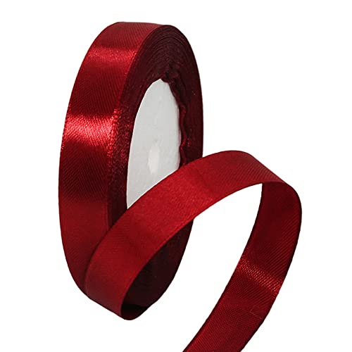 22m Satinband Geschenkband Weinrot 15mm Breit,Seidenband Dick Schleifenband Satin Dekoband Geschenkverpackung Deko Band Stoffband für Halloween Weihnachten Hochzeit Taufe Geburtstag DIY-Handwerk von HONGCI