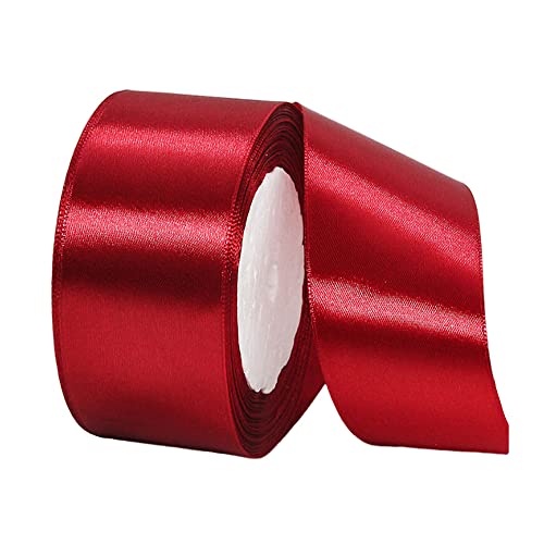 22m Satinband Geschenkband Weinrot 40mm Breit,Auto Seidenband Dick Schleifenband Satin Dekoband Geschenkverpackung Deko Band Stoffband für Halloween Weihnachten Hochzeit Taufe Geburtstag DIY von HONGCI