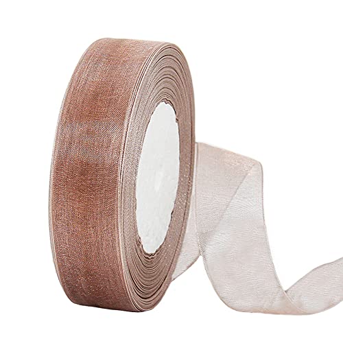 45m Organzaband Braun 25mm Breit Chiffo Geschenkband,Transparentes Organza Bänder Chiffonband Schleifenband Dekoband Geschenkverpackung Deko Band Tüllband für Weihnachten Hochzeit Taufe Geburtstag 45m Organzaband Braun 25mm Breit Chiffo Geschenkband,Transparentes Organza Bänder Chiffonband Schleifenband Dekoband Geschenkverpackung Deko Band Tüllband für Weihnachten Hochzeit Taufe Geburtstag von HONGCI