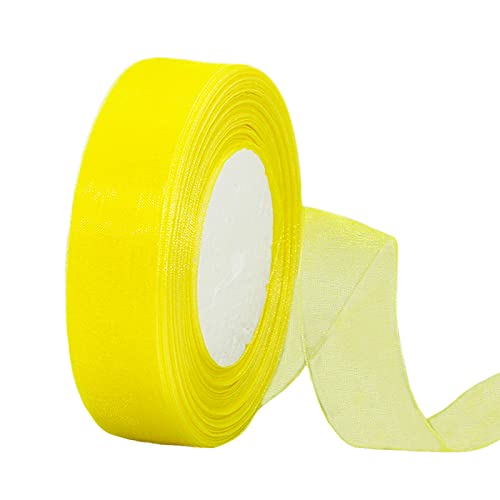 45m Organzaband Zitronengelb 25mm Breit Chiffo Geschenkband,Transparentes Organza Bänder Chiffonband Schleifenband Dekoband Geschenkverpackung Deko Band Tüllband für Weihnachten Hochzeit Geburtstag 45m Organzaband Zitronengelb 25mm Breit Chiffo Geschenkband,Transparentes Organza Bänder Chiffonband Schleifenband Dekoband Geschenkverpackung Deko Band Tüllband für Weihnachten Hochzeit Geburtstag von HONGCI