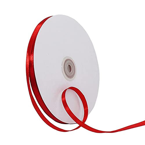 91m Satinband Geschenkband Rot 6mm Breit,Seidenband Rot Luftballon Band Dick Schleifenband Satin Dekoband Geschenkverpackung Deko Band Stoffband für Halloween Weihnachten Hochzeit Taufe Geburtstag von HONGCI