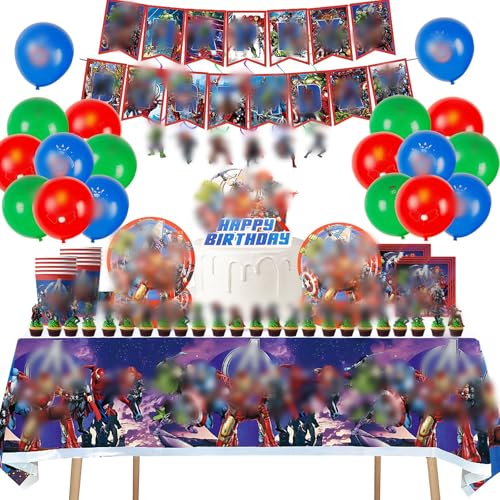 Jungen Geburtstag Party Dekorationen Party Geschirr Set für Kinder Jungen Marvel Superheld Party Dekorationen Avengers Geburtstag Dekorationen mit Banner Luftballons Tischdecke Teller Becher Jungen Geburtstag Party Dekorationen Party Geschirr Set für Kinder Jungen Marvel Superheld Party Dekorationen Avengers Geburtstag Dekorationen mit Banner Luftballons Tischdecke Teller Becher von HONGCI
