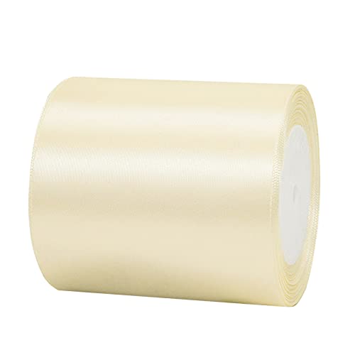 20 mm 22m Satinband Geschenkband Beige 100mm Breit,Auto Seidenband Beige Dick Schleifenband Satin Dekoband Geschenkverpackung Deko Band Stoffband für Halloween Weihnachten Hochzeit Geburtstag DIY von HONGCI