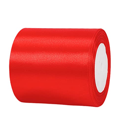 20 mm 22m Satinband Geschenkband Rot 100mm Breit,Auto Seidenband Rot Dick Schleifenband Satin Dekoband Geschenkverpackung Deko Band Stoffband für Halloween Weihnachten Hochzeit Geburtstag DIY von HONGCI