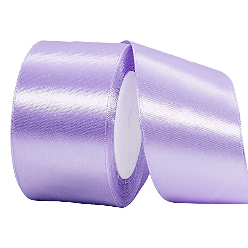 22m Satinband Geschenkband Helllila 50mm Breit,Auto Seidenband Helllila Dick Schleifenband Satin Dekoband Geschenkverpackung Deko Band Stoffband für Halloween Weihnachten Hochzeit Taufe Geburtstag DIY von HONGCI