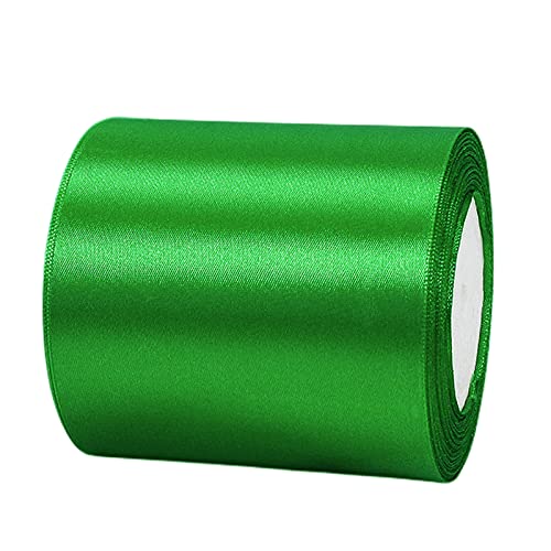 20 mm 22m Satinband Geschenkband Grün 100mm Breit,Seidenband Grün Dick Schleifenband Satin Dekoband Geschenkverpackung Deko Band Stoffband für Halloween Weihnachten Hochzeit Geburtstag DIY-Handwerk von HONGCI