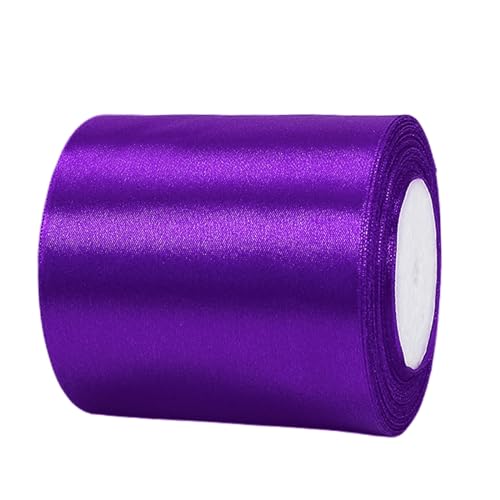 100 mm 22m Satinband Geschenkband Lila 100mm Breit,Auto Seidenband Lila Dick Schleifenband Satin Dekoband Geschenkverpackung Deko Band Stoffband für Halloween Weihnachten Hochzeit Geburtstag DIY von HONGCI