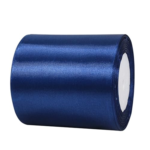 100 mm 22m Satinband Geschenkband Dunkel Blau 100mm Breit,Auto Seidenband Dick Schleifenband Satin Dekoband Geschenkverpackung Deko Band Stoffband für Halloween Weihnachten Hochzeit Geburtstag DIY von HONGCI