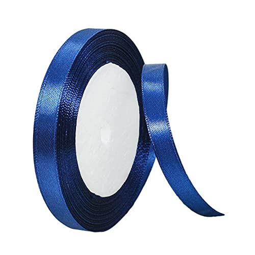 22m Satinband Geschenkband Dunkel Blau 10mm Breit,Seidenband Dick Schleifenband Satin Dekoband Geschenkverpackung Deko Band Stoffband für Halloween Weihnachten Hochzeit Taufe Geburtstag DIY-Handwerk von HONGCI