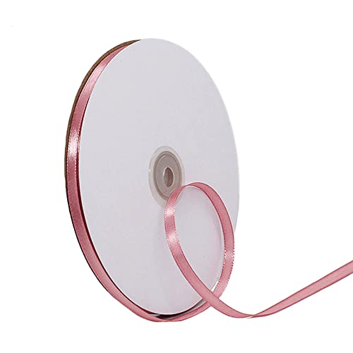 91m Satinband Geschenkband Bohne Rosa 6mm Breit,Seidenband Rosa Luftballon Band Dick Schleifenband Satin Dekoband Geschenkverpackung Deko Band Stoffband für Weihnachten Hochzeit Taufe Geburtstag von HONGCI