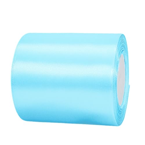 20 mm 22m Satinband Geschenkband Hellblau 100mm Breit,Auto Seidenband Dick Schleifenband Satin Dekoband Geschenkverpackung Deko Band Stoffband für Halloween Weihnachten Hochzeit Geburtstag DIY von HONGCI