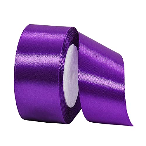 22m Satinband Geschenkband Lila 40mm Breit,Auto Seidenband Lila Dick Schleifenband Satin Dekoband Geschenkverpackung Deko Band Stoffband für Halloween Weihnachten Hochzeit Taufe Geburtstag DIY von HONGCI
