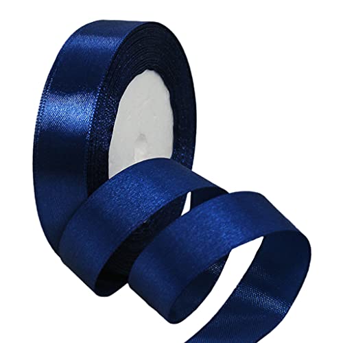 22m Satinband Geschenkband Dunkel Blau 20mm Breit,Seidenband Dick Schleifenband Satin Dekoband Geschenkverpackung Deko Band Stoffband für Halloween Weihnachten Hochzeit Taufe Geburtstag DIY-Handwerk von HONGCI