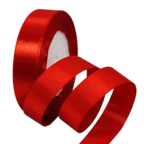 22m Satinband Geschenkband Rot 20mm Breit,Seidenband Rot Dick Schleifenband Satin Dekoband Geschenkverpackung Deko Band Stoffband für Halloween Weihnachten Hochzeit Taufe Geburtstag DIY-Handwerk von HONGCI