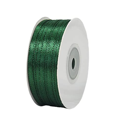 91m Satinband Geschenkband Dunkel Grün 3mm Breit,Seidenband Luftballon Band Dick Schleifenband Satin Dekoband Geschenkverpackung Deko Band Stoffband für Halloween Weihnachten Hochzeit Taufe Geburtstag von HONGCI