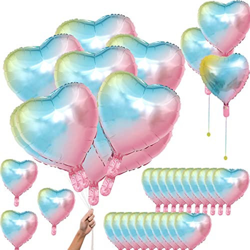 18 Zoll Herz Helium Luftballons, Herzballons Folienballons, Herz Folienballon, Hochzeit Folienluftballon, Herzluftballons für Party, Geburtstag, Valentinstag, Hochzeit, 25 Stück, Farbe von HONGECB