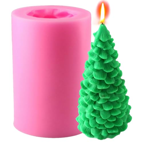 3D Weihnachtsbaum Kerzenform, Silikonform Für Kerzen Weihnachten, Seifenform Weihnachtsbaum, für DIY Seife Schokolade Kerzenherstellung, für Weihnachts, Halloween, Erntedankfest von HONGECB