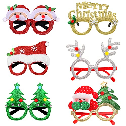 HONGECB Weihnachtsbrille, Gläser für die Weihnachtsfeier, Kreative Weihnachtsbrille Set, Weihnachtsfeier Deko Brille, Kopfschmuck Weihnachten für Christmas Party, 6 Stück HONGECB Weihnachtsbrille, Gläser für die Weihnachtsfeier, Kreative Weihnachtsbrille Set, Weihnachtsfeier Deko Brille, Kopfschmuck Weihnachten für Christmas Party, 6 Stück von HONGECB