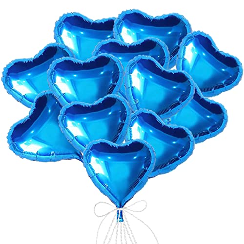 Herzballons Folienballons, 18 Zoll Herz Helium Luftballons, Herz Folienballon, Hochzeit Folienluftballon, Herzluftballons für Party, Geburtstag, Valentinstag, Hochzeit, 25 Stück, Blau von HONGECB