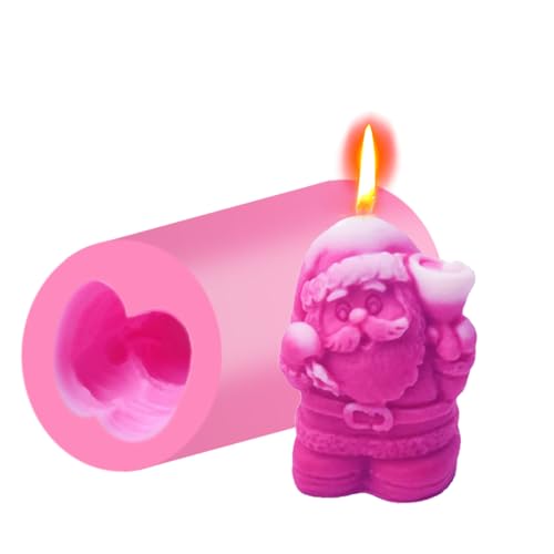 Silikonform Für Kerzen Weihnachten, 3D Weihnachts Kerzenform, Kerzenform Zum Gießen, Kerzengießform Silikon Kerze Formen, Christmas Party Mold, für DIY Weihnachtskuchen Schokolade, Santa Claus von HONGECB
