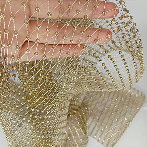 Netzstoff, 60 x 90 cm, goldfarben, glänzend, Stretch, Kristall, Strass, Netzstoff, durchsichtig, ausgeschnitten, beliebter Designer, DIY, Kleid, Maske, Dekoration, Gold, 4,5 m Netzstoff, 60 x 90 cm, goldfarben, glänzend, Stretch, Kristall, Strass, Netzstoff, durchsichtig, ausgeschnitten, beliebter Designer, DIY, Kleid, Maske, Dekoration, Gold, 4,5 m von HONGLIHAI