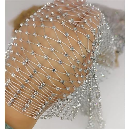 Netzstoff, 60 x 90 cm, goldfarben, glänzend, Stretch, Kristall, Strass, Netzstoff, durchsichtig, ausgeschnitten, beliebter Designer, DIY, Kleid, Maske, Dekoration, Silber, 4,5 m Netzstoff, 60 x 90 cm, goldfarben, glänzend, Stretch, Kristall, Strass, Netzstoff, durchsichtig, ausgeschnitten, beliebter Designer, DIY, Kleid, Maske, Dekoration, Silber, 4,5 m von HONGLIHAI