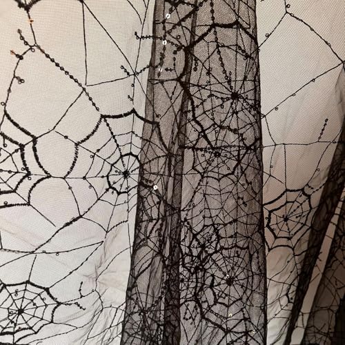 The Yard Spinnennetz-Spitzenstoff für Halloween, Spinnennetz, weicher schwarzer Tüllstoff für selbstgemachte Kleider, Nähen, Party, dekorative Overlays für Tisch, Halloween-Dekoration (schwarz, 266,7 The Yard Spinnennetz-Spitzenstoff für Halloween, Spinnennetz, weicher schwarzer Tüllstoff für selbstgemachte Kleider, Nähen, Party, dekorative Overlays für Tisch, Halloween-Dekoration (schwarz, 266,7 von HONGLIHAI